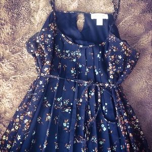 Navy Blue Floral Maxi Maternity Dress 🌺